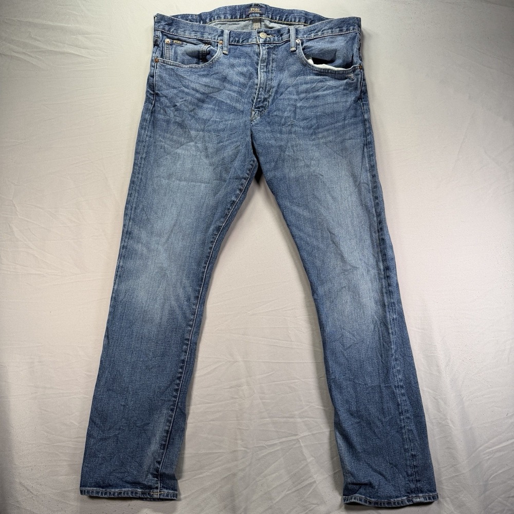 Polo Ralph Lauren Jeans Mens 36x32 Blue Denim Varick Slim Straight Pants Pockets